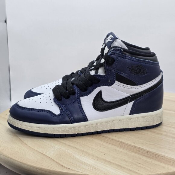 Boys Size 1Y - Jordan 1 Retro High OG Midnight Navy PS FD1412-401 Basketball - Picture 1 of 9